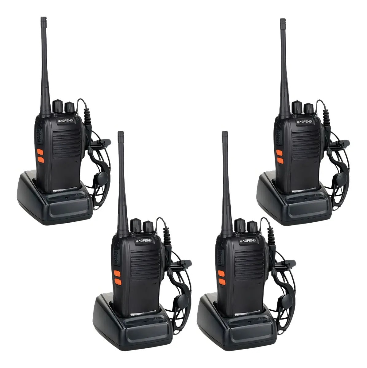 Kit 4 Rádios Comunicação Baofeng BF-777S 16 Canais 12km Alcance 400-470MHz