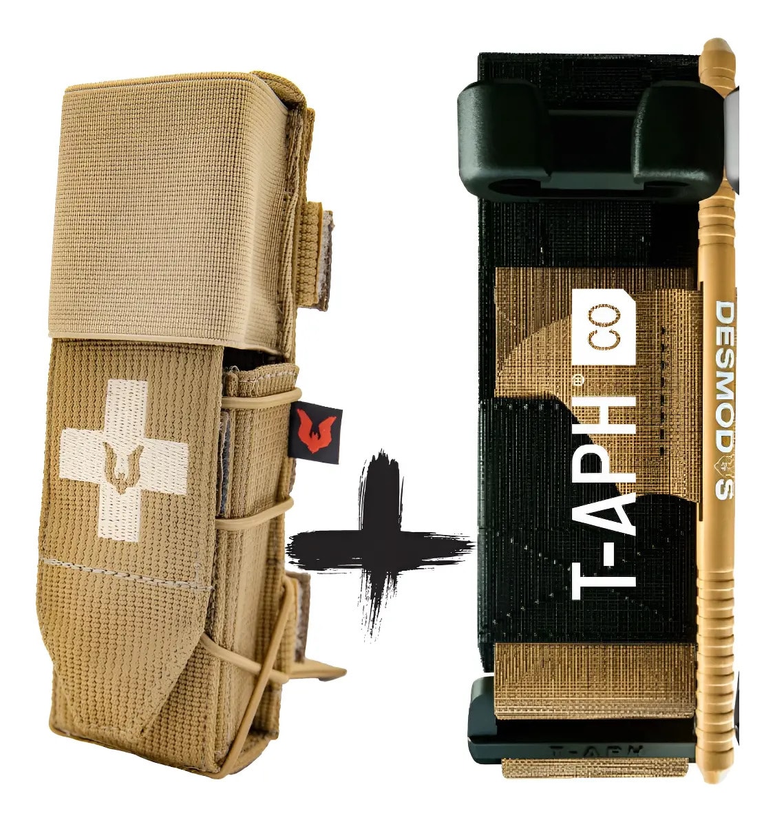 Kit Torniquete Desmodus T-APH e Suporte Profissional Coyote Para Uso Tático