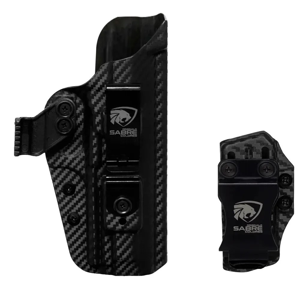 Coldre Porta Carregador Sabre Gx4 Carry Com Mira Optrônica Cor Preto Fibra de Carbono Orientação da mão Destro