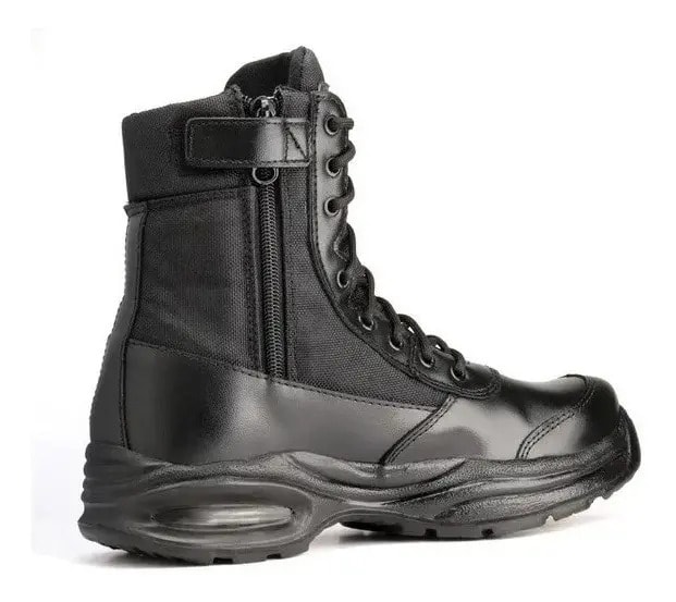 Bota Arroyo Arr 01  Com Ziper Pmsp Cor Preta Sola Air Couro