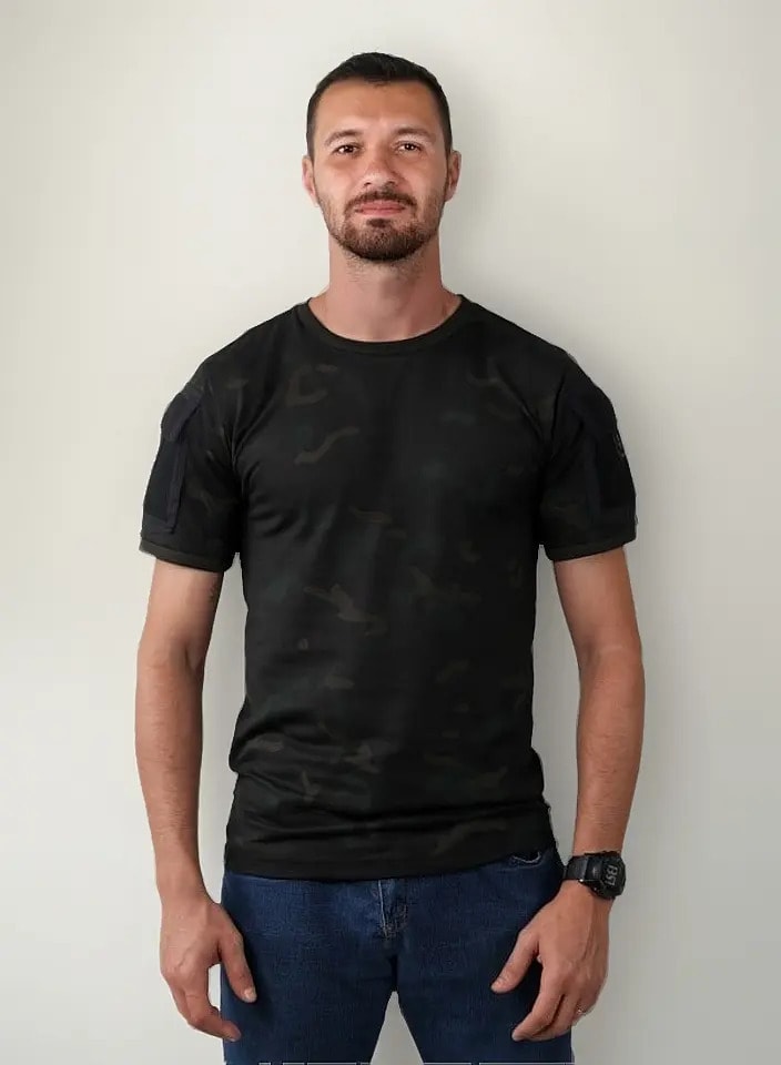 Camiseta Masculina Ranger Tática Bélica Camuflada Mult Black