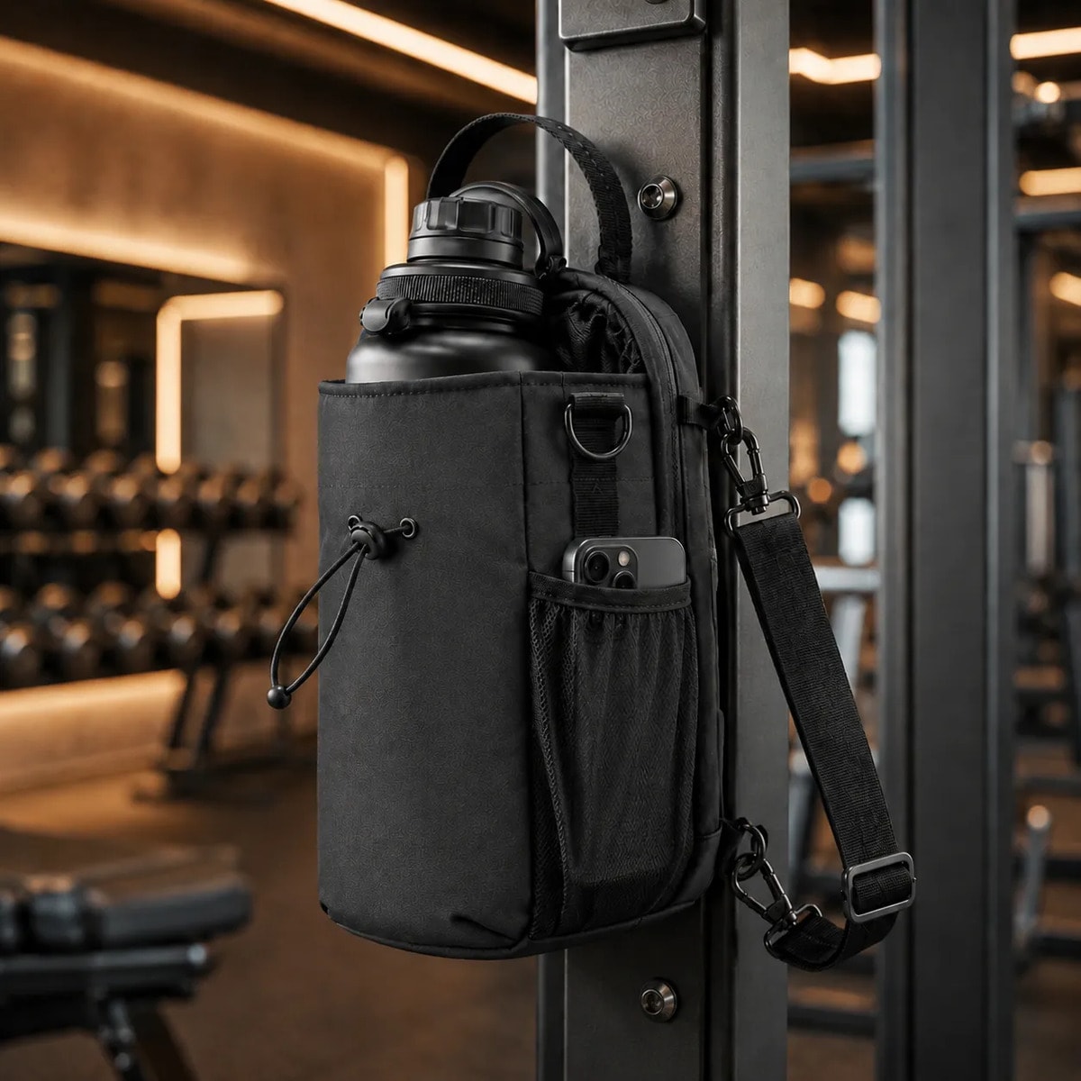 Bolsa Magnética Academia Musculação Porta Squeeze Preta