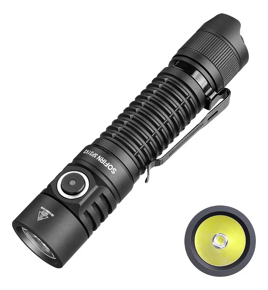 Lanterna Tática LED Sofirn SP31V3 2000lm 269m Recarregável USB-C à Prova d'Água