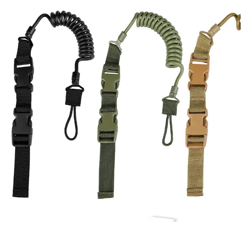 Fiel Tático Retrátil Espiral Para Pistola Soltura De Engate