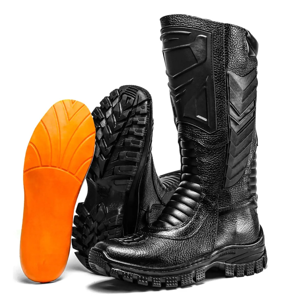 Bota Couro Legítimo Cano Longo Militar Segurança Bombeiro
