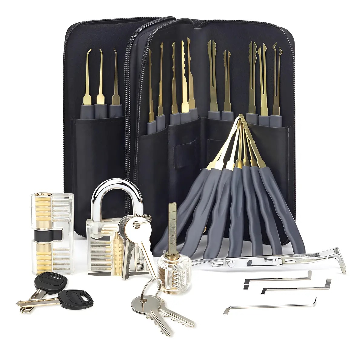 Lock Picks 34 Peças Com Cadeado De Treinamento De Serralheir