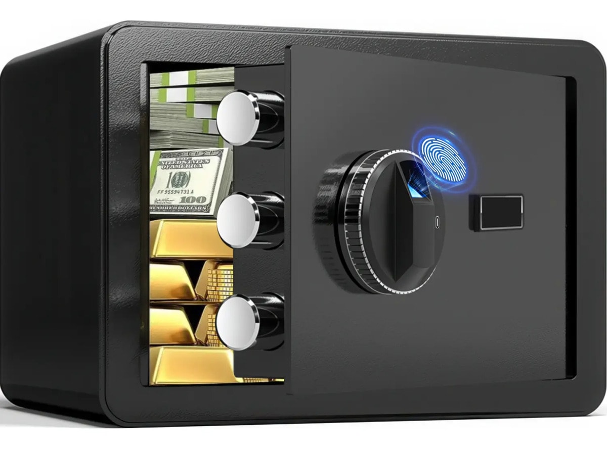Cofre Eletrônico Digital Biométrico Grande Com Porta Usb