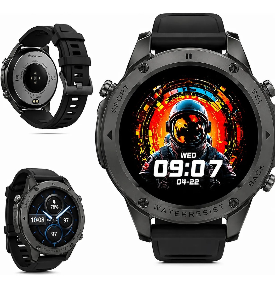 Smartwatch Brave Sport Militar Prova D'água 5atm Gps Strava