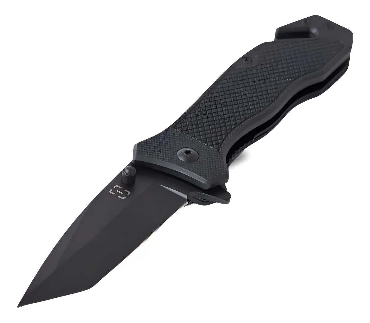 Canivete Tático Invictus Phanton Black Aço Quebra Vidro