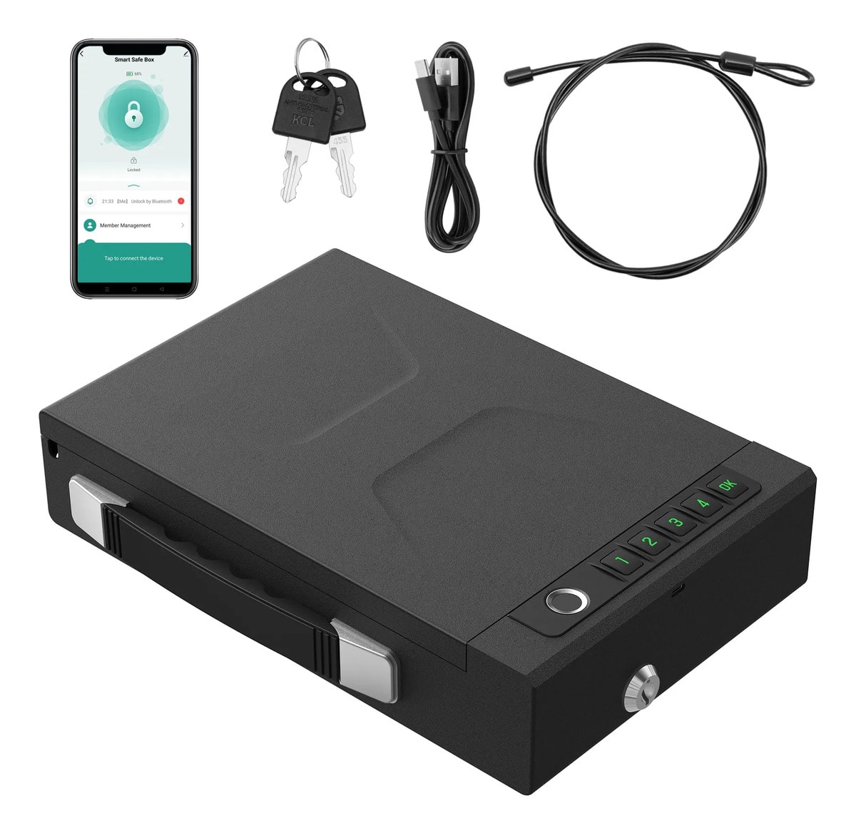 Cofre Mesa Pistola Revolver Arma Fogo Digital Biometria Bara