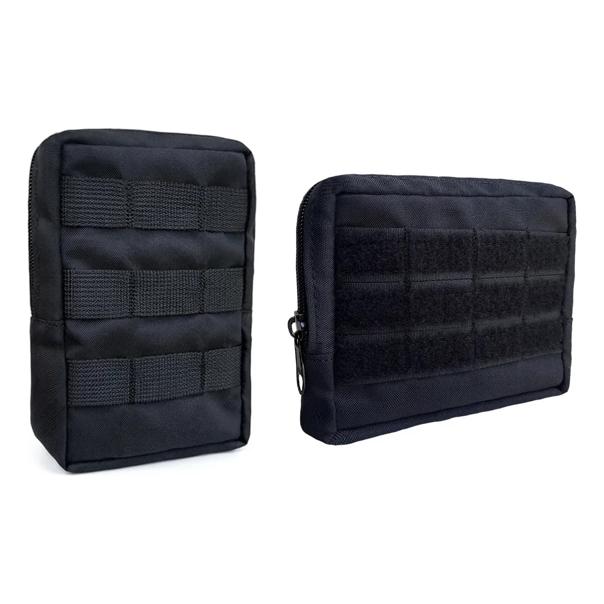 Kit Bolsa Tática Modular Vertical + Bolso Médio Para Colete Preto