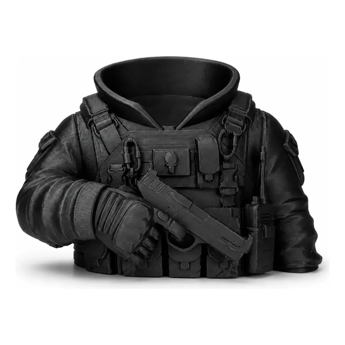 Porta Caneta Tático Colete Militar Organizador De Mesa Preto