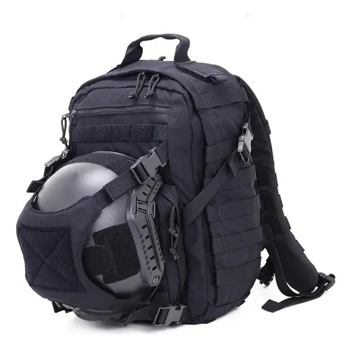 Mochila Tatica Modular Porta Capacete Cordura Black Forhonor Preto Liso