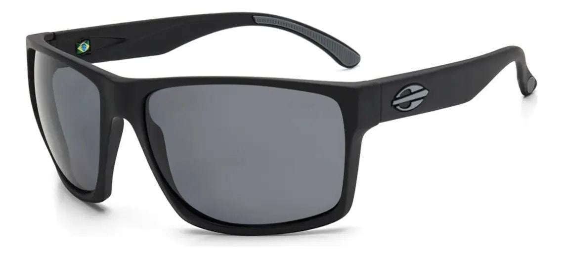 Óculos Mormaii Carmel Polarizado Preto Marrom Vermelho Cinza Desenho Preto Polarizado Fosco