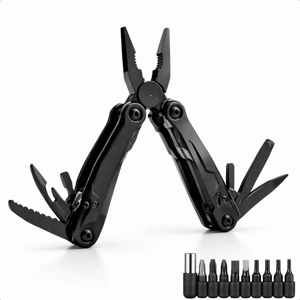 Alicate Multifunções Tático Dobrável Bits Aço Resistente Edc