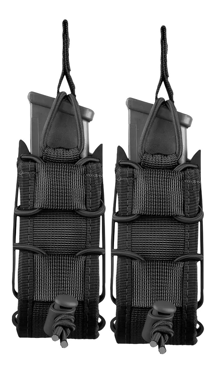 Kit 2 Porta Carregador Pistola Invictus Modular Cor Preto