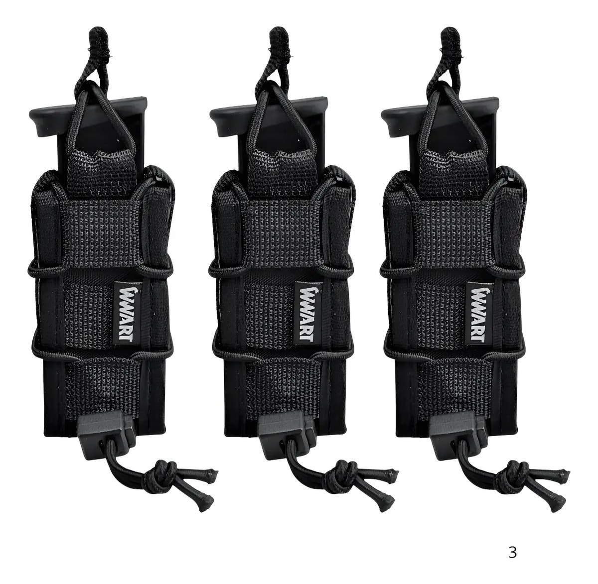 Kit 3 Porta Carregador De Pistola Lanterna Sistema Molle