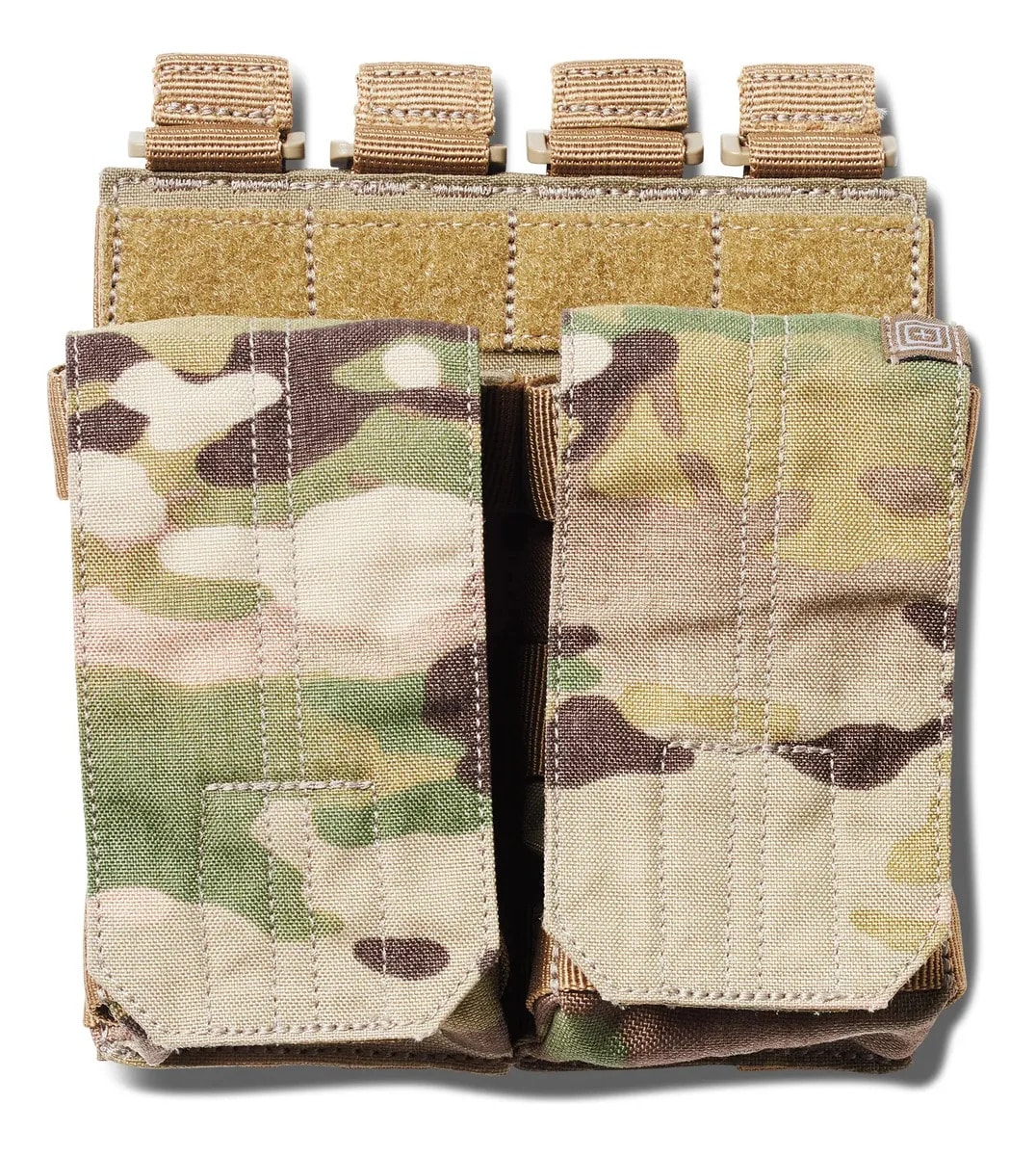 Porta Carregador 5.11 Ar Duplo Com Bungee E Tampa Molle Camuflado
