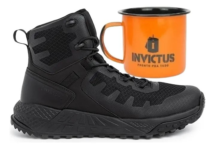 Bota Coturno Arion 2.0 Invictus Preta + Leve + Caneca