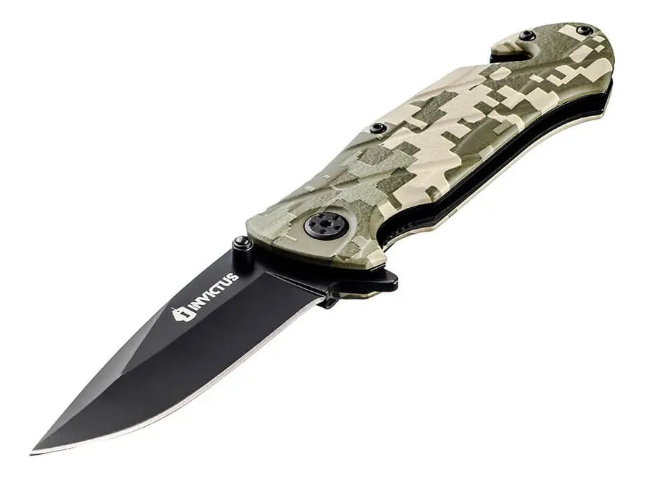 Invictus Squad canivete tático militar camuflado caça tatica