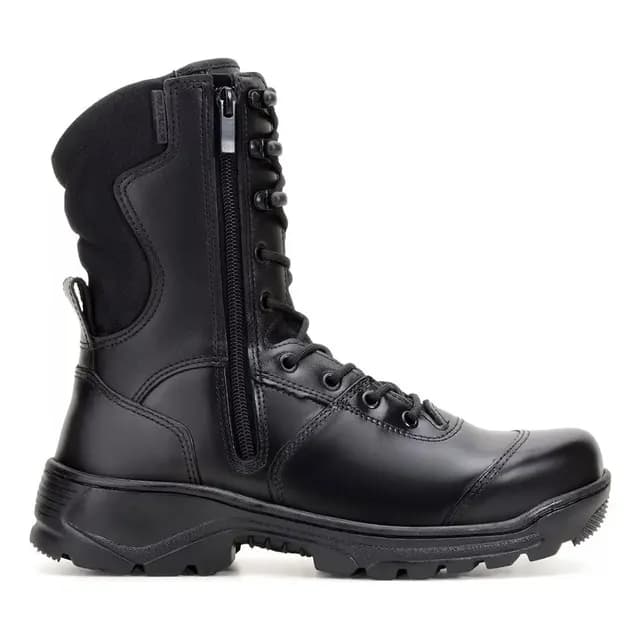 Bota Tática Policia Militar Segurança Cano Médio Ziper Couro