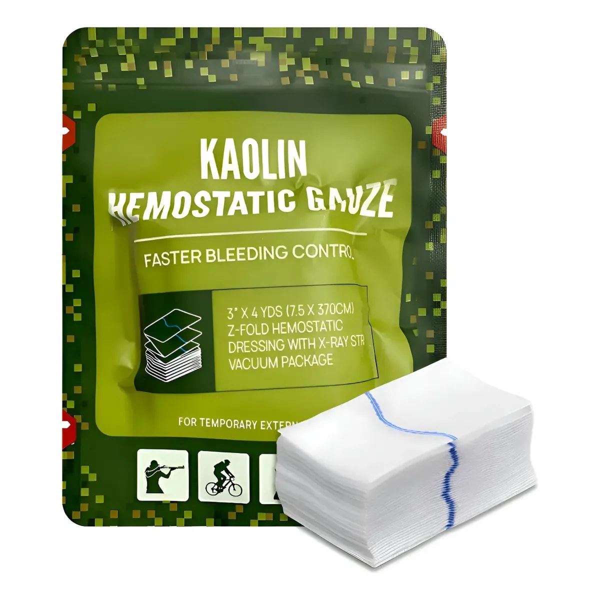 Gaze Atadura Hemostática Kaolin A Vácuo - Aph Tático/ifak Branco