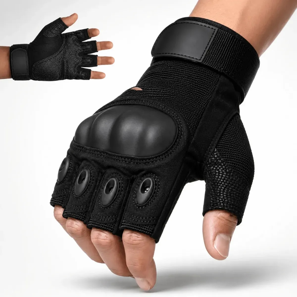 Luva Tática Militar Meio Dedo Antiderrapante para Airsoft, Paintball e Moto