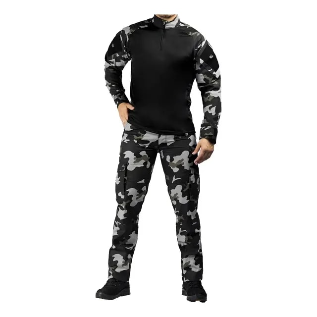 Farda Completa Choque Black Airsoft Combat Shirt + Calça